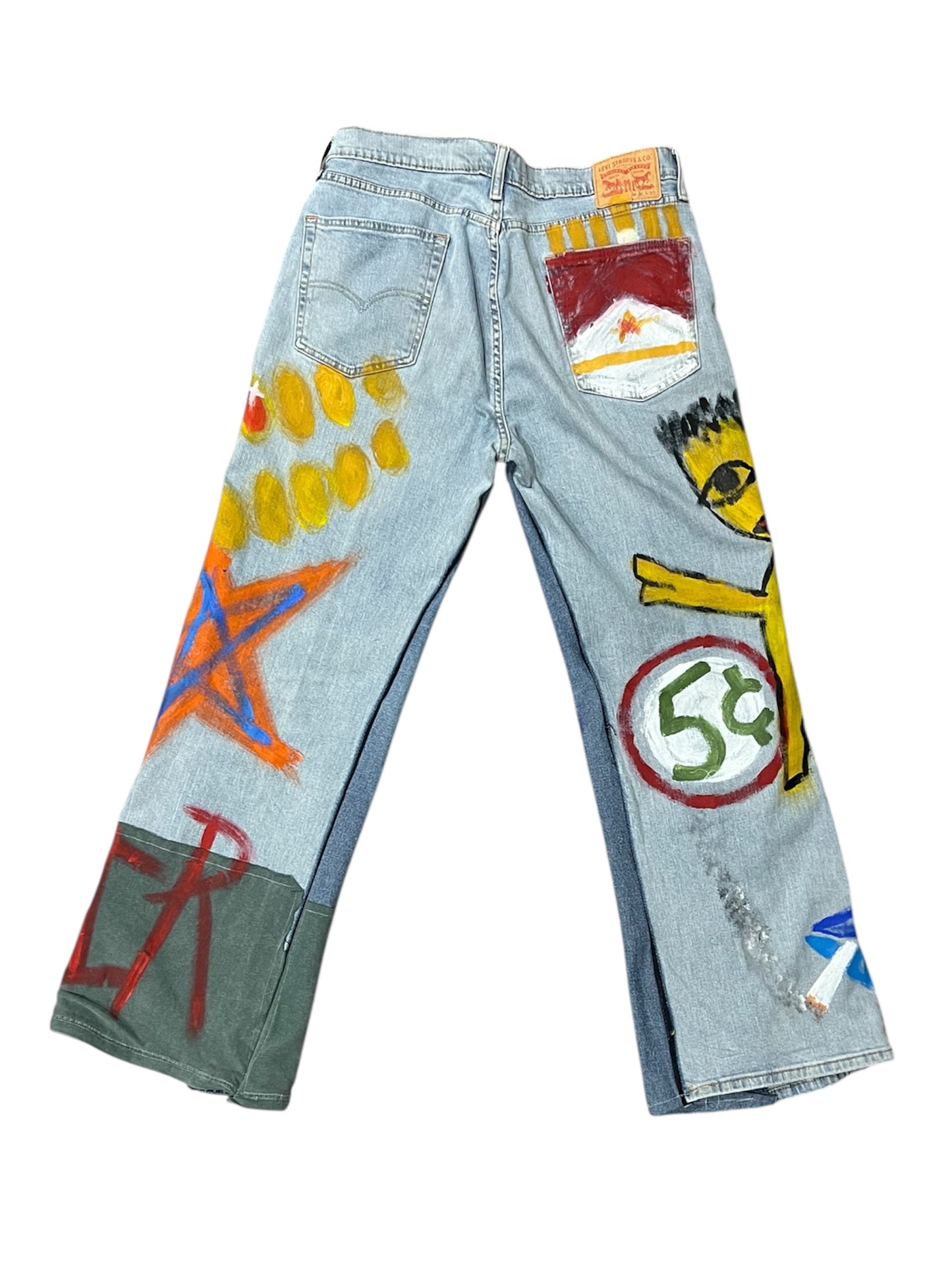 Painted baggy denim
