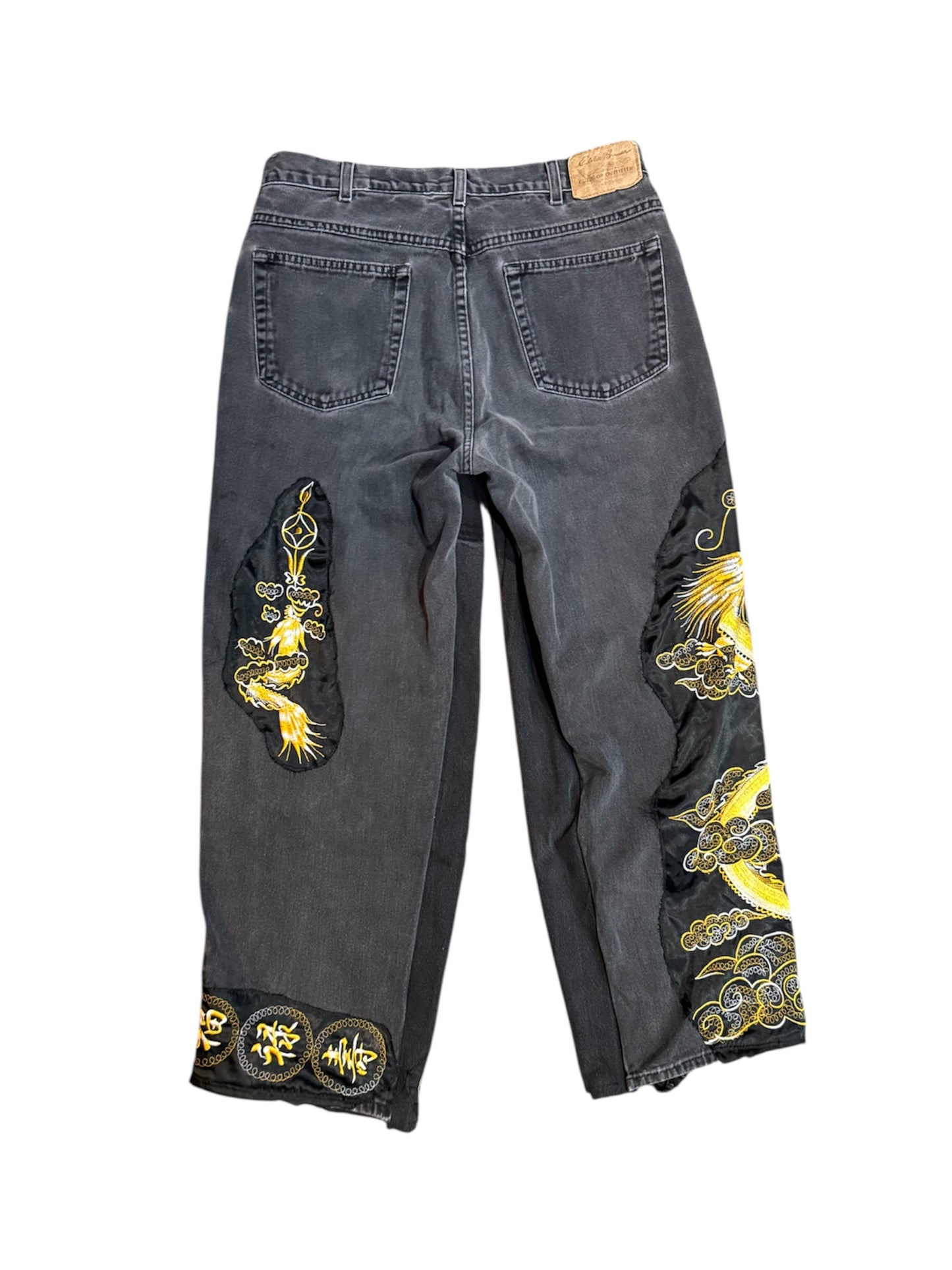 Black Patchwork Jeans