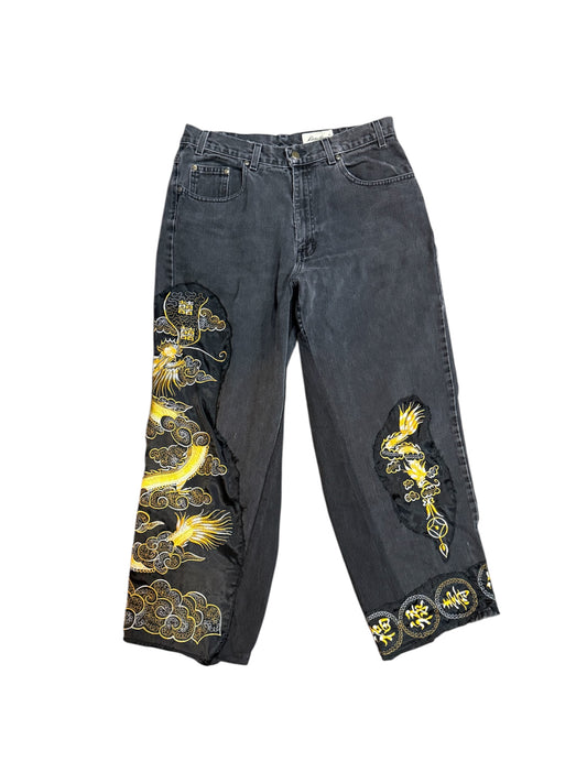 Black Patchwork Jeans